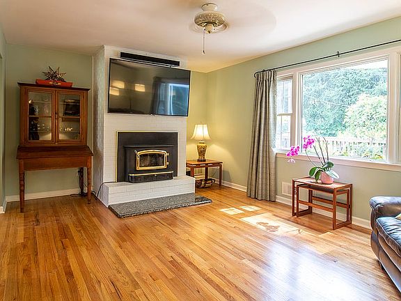 Living Room with wood stove