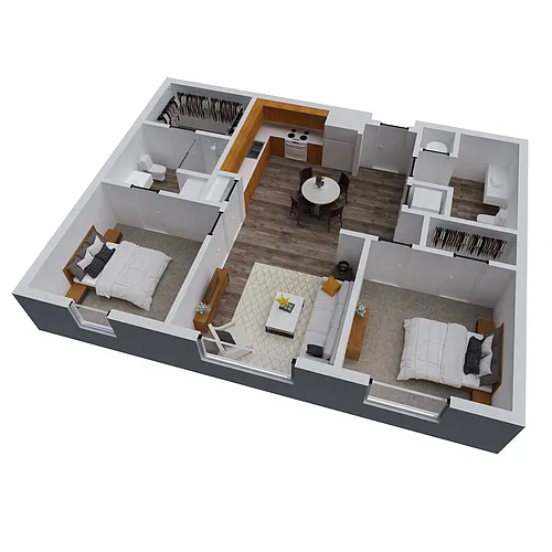 Floor plan TWO BEDROOM
