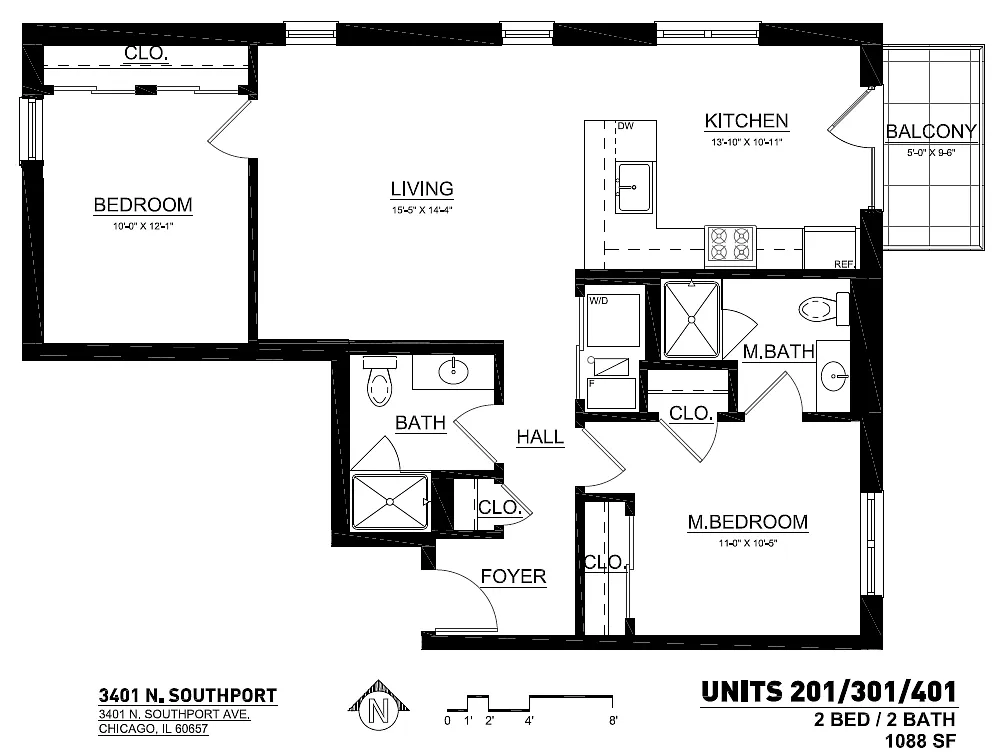 Floor plan 2 Bed x 2 Bath