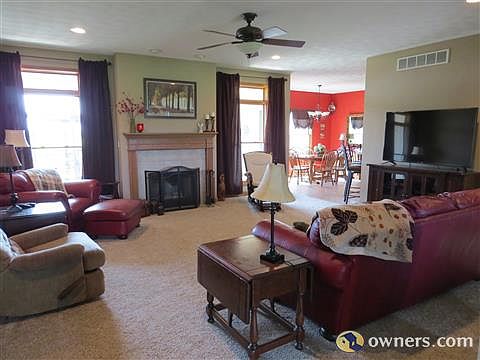 Living room with fireplace