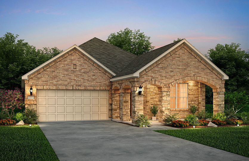 The Orchard, a one-story home with 2-car garage, shown with Home Exterior 37