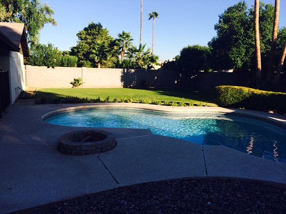 Pool with fire ring