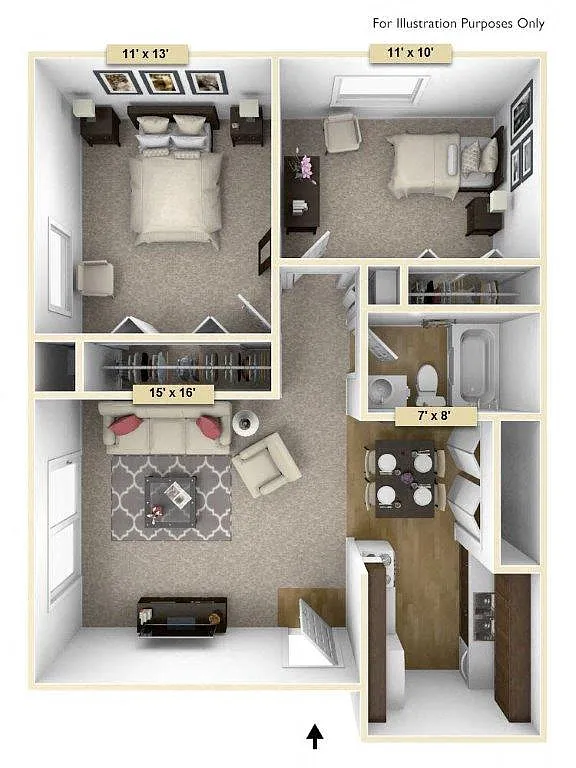 Floor plan Two Bedroom Hemlock