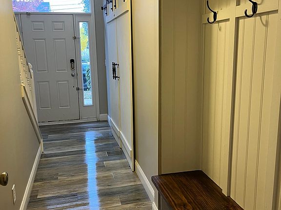 Entry way and cubbies from garage door.