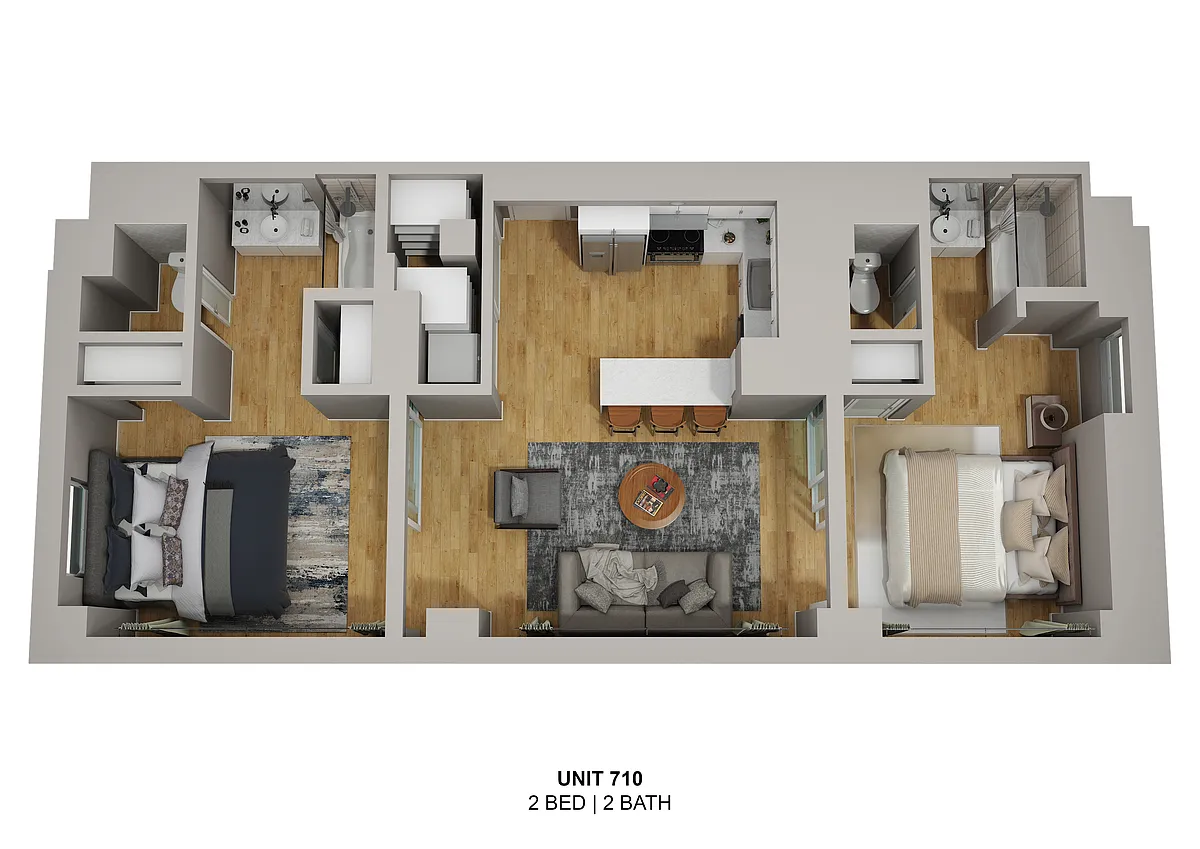 Floor plan Private Wing Suite - 2 Bed 2 Bath