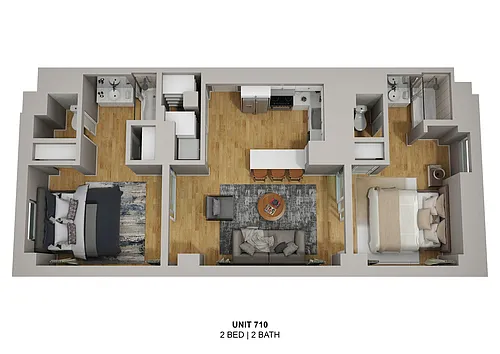 Floor plan Private Wing Suite - 2 Bed 2 Bath