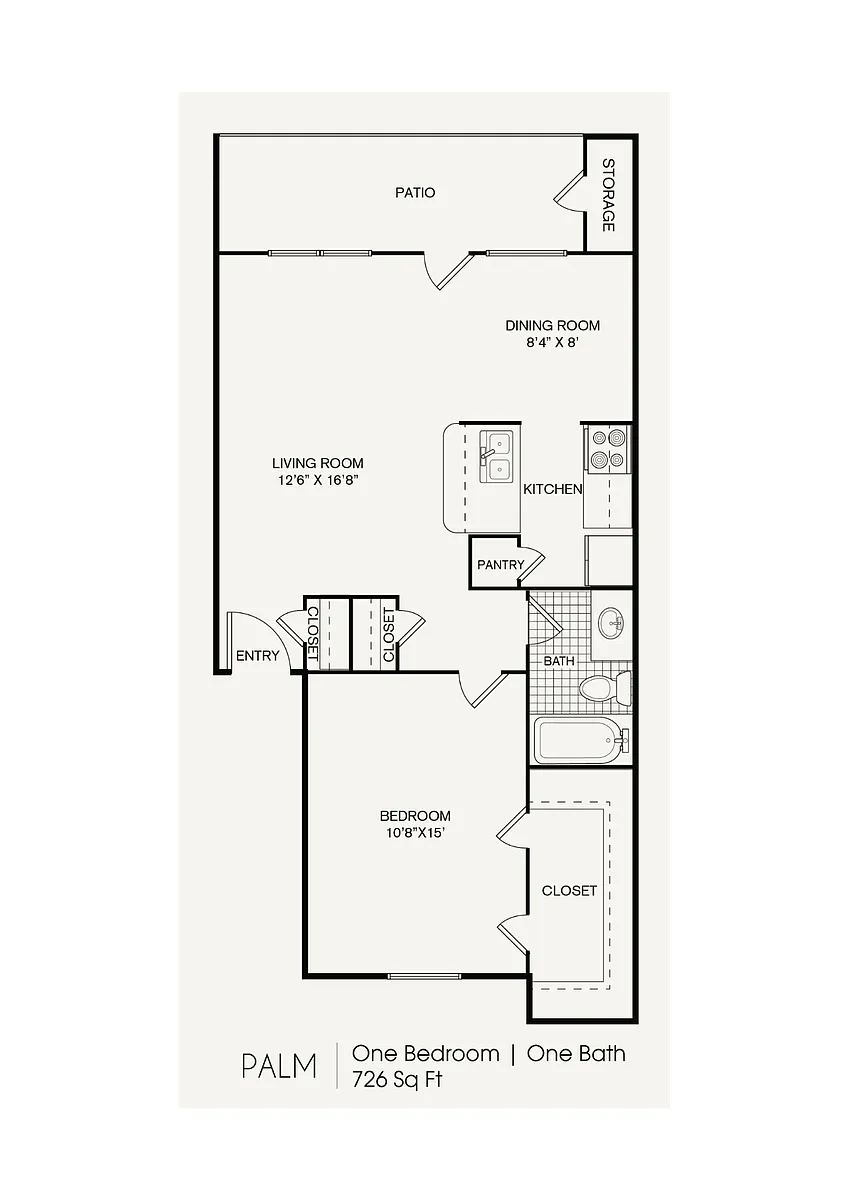 Floor plan 1 bedroom 1 bathroom
