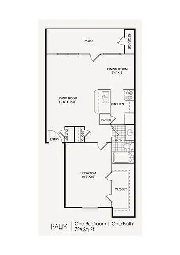 Floor plan 1 bedroom 1 bathroom