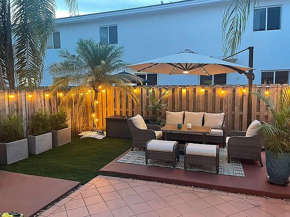 Backyard tiled/concrete