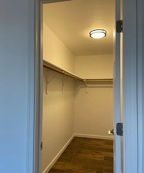 Primary bedroom walk in closet