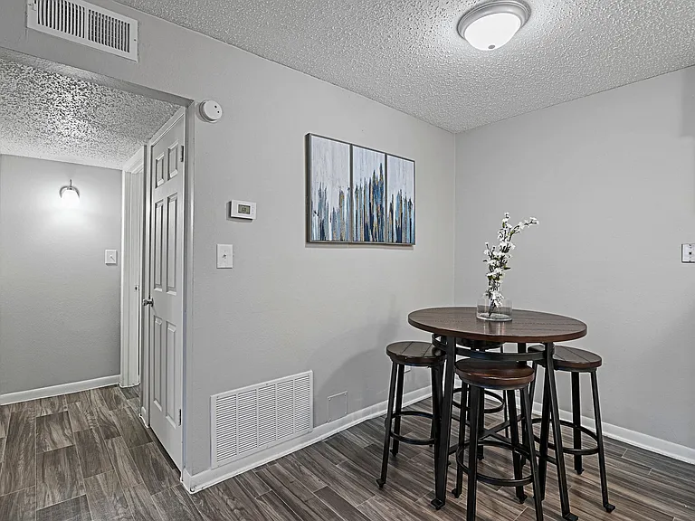Dine or work comfortably in your cozy, light-filled dining area.