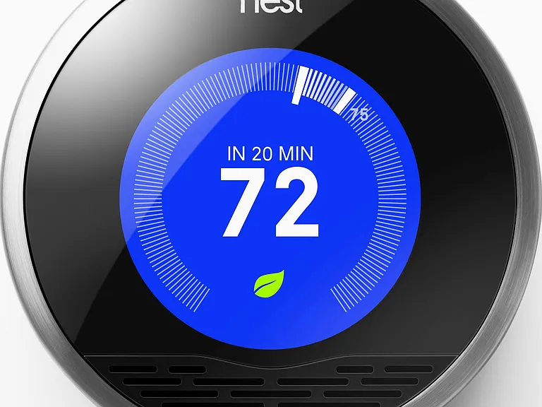 nest thermostat controls central air cooling and forced hot air heat