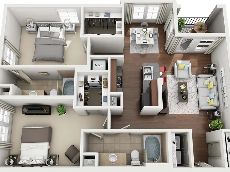 Avanti Cityside - The Alabama - 2 Beds - 2 Baths - 1102 Sq. ft.