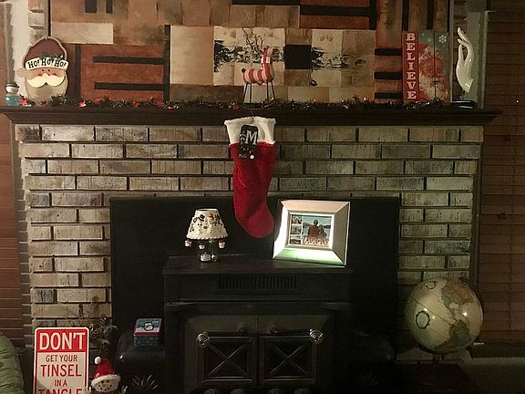 cosy, festive fireplace