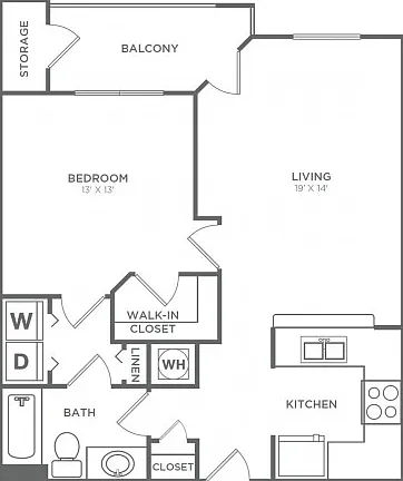 One Bedroom, One Bath (735 SF) One Bedroom, One Bath (735 SF)