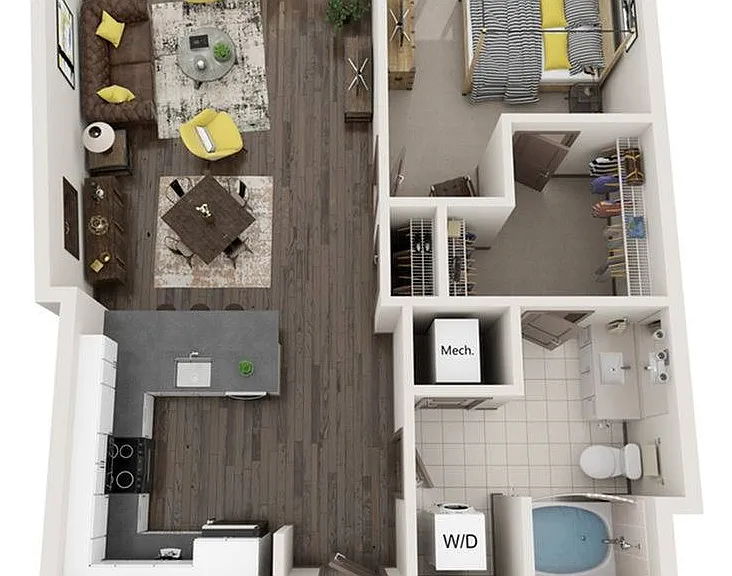 1 Bedroom - 1 Bathroom 1 Bedroom - 1 Bathroom