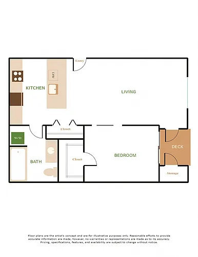 Floor plan 1X1 - B