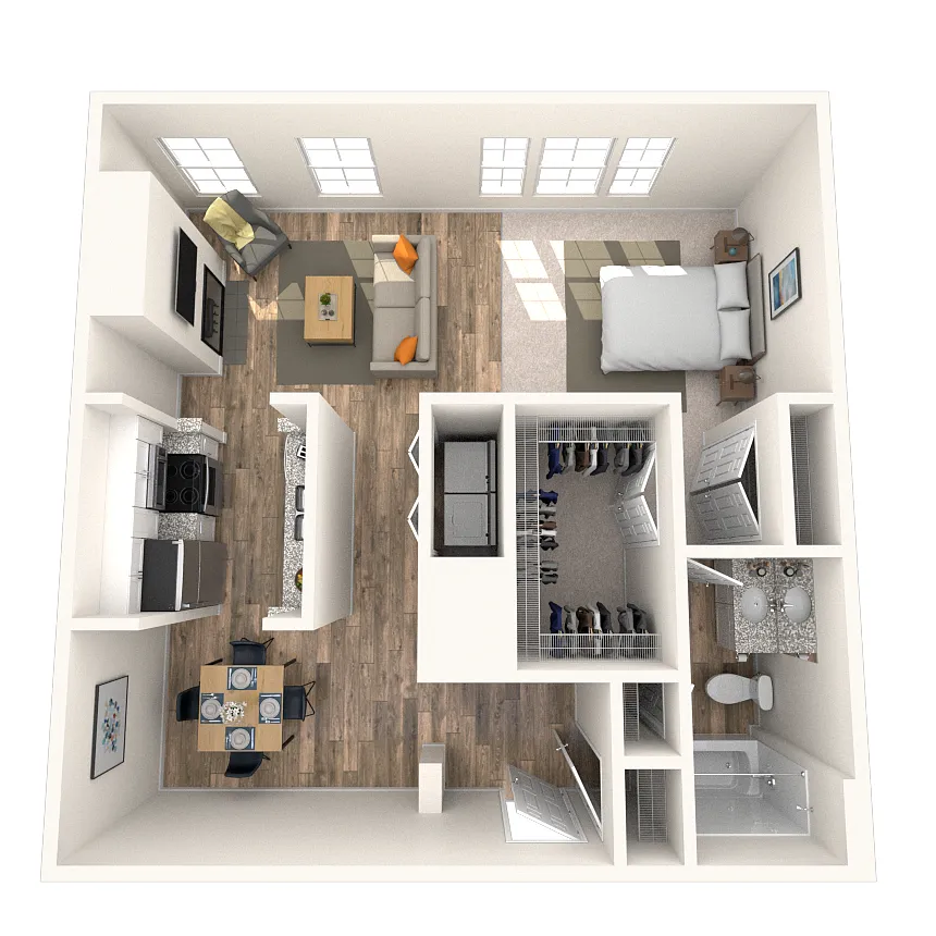 Floor plan Studio 0x1-827 SF-FP