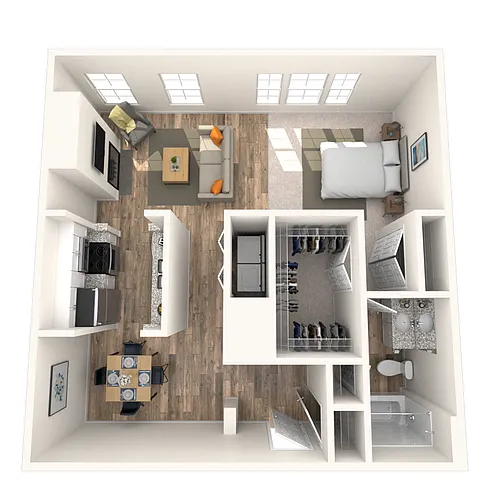 Floor plan Studio 0x1-827 SF-FP
