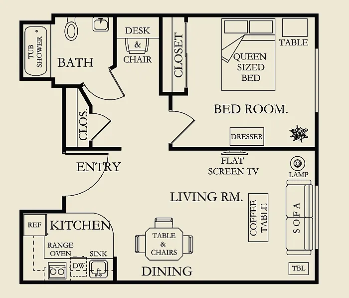Floor plan one bedroom