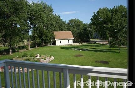 Front yard and detached garage