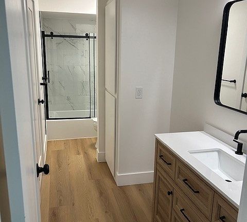Bathroom from Hall way entry. New everything in here.