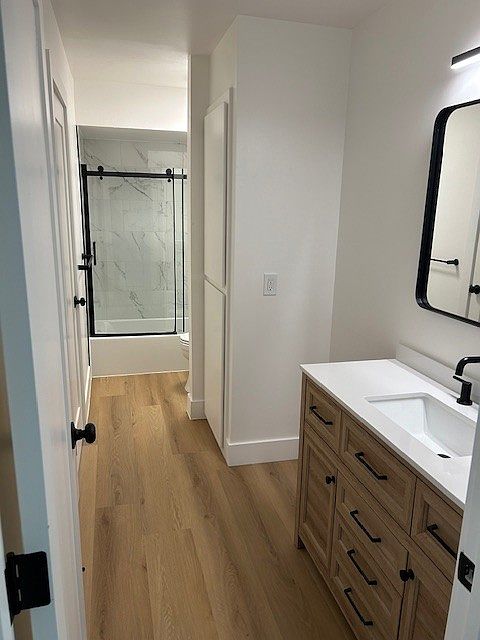 Bathroom from Hall way entry. New everything in here.