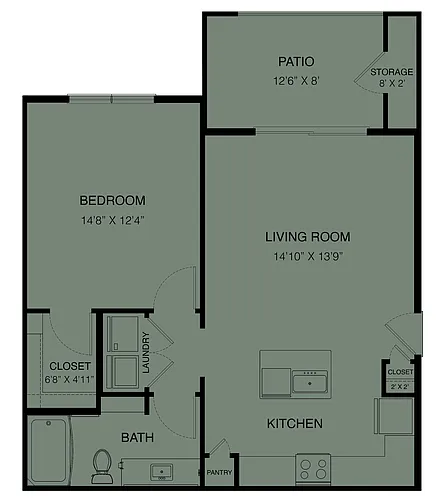 Floor plan A2-Gillespie 80% (Income Restrictions Apply)