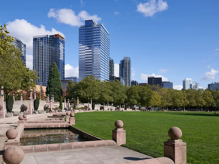 Enjoy open park spaces and unique architecture.