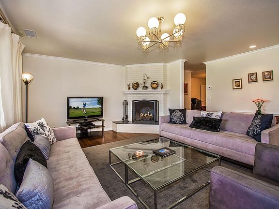Living room with fireplace.