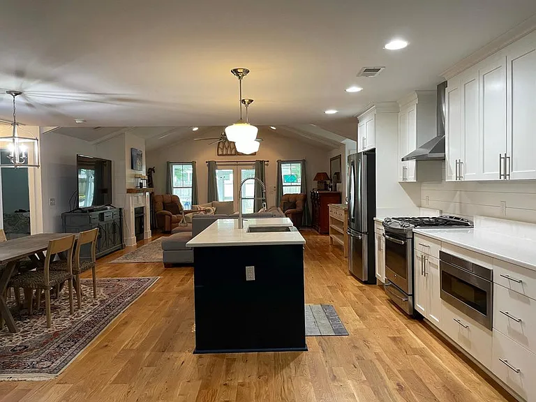 Kitchen, dining area & family room