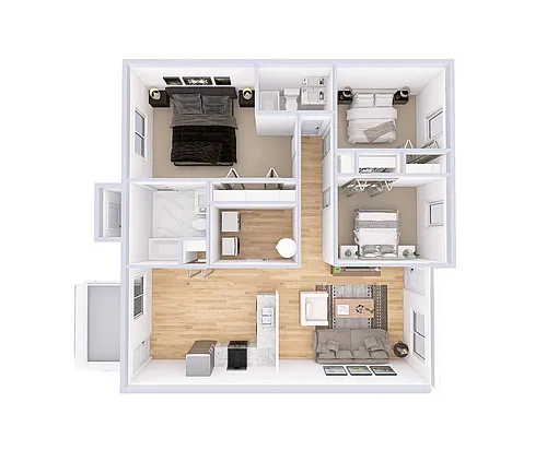 Floor plan 3 Bed, 2 Bath
