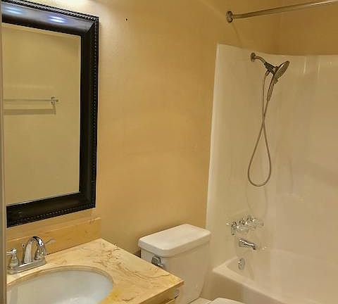 Newly refinished shower.