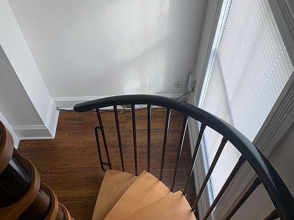 Looking down into entrance foyer