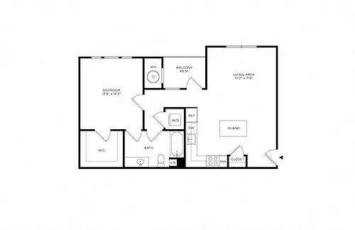 Floor plan 1F w/ Balcony