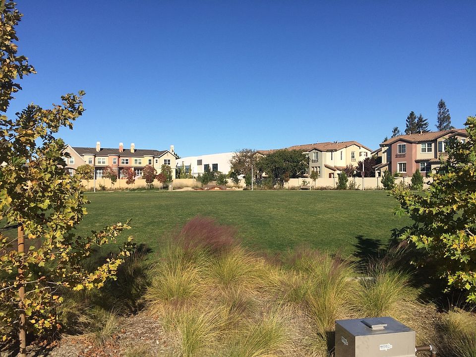 View of townhouse from park