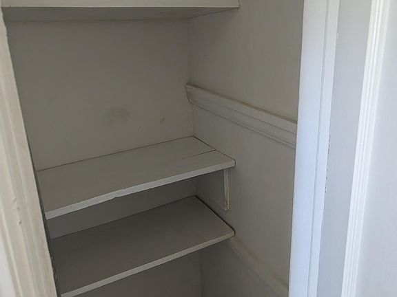 Linen closet in bathroom