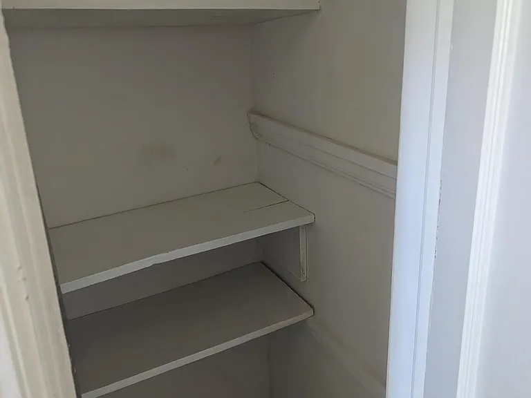 Linen closet in bathroom