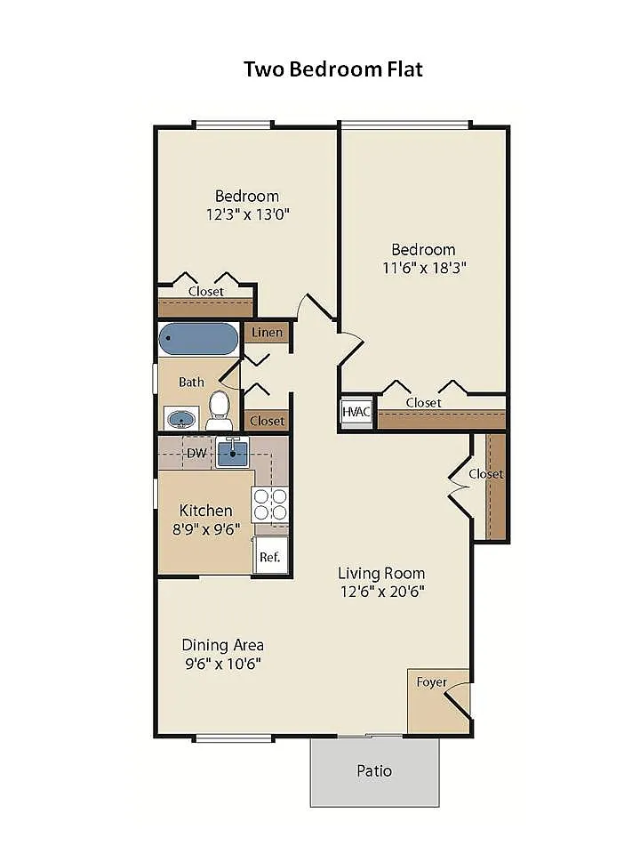 Floor plan 2 Bedroom Flat
