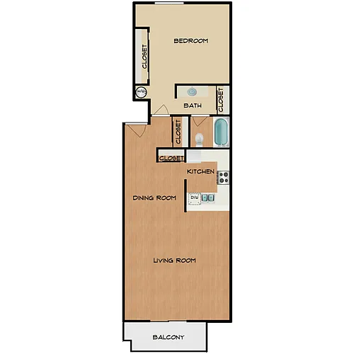 Floor plan 1 Bed 1 Bath