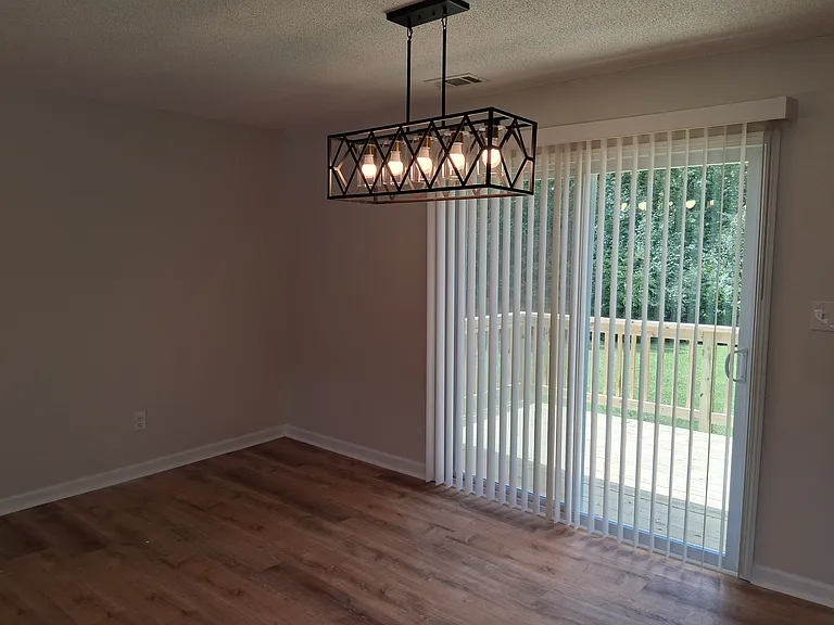 Dining area with view to yard