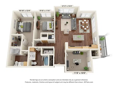 Floor plan Three Bedroom - C1