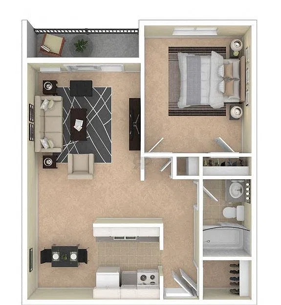 Floor plan One Bedroom