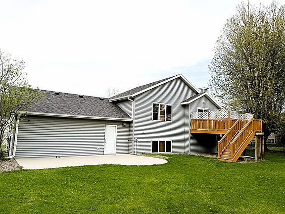 Backyard with patio and deck