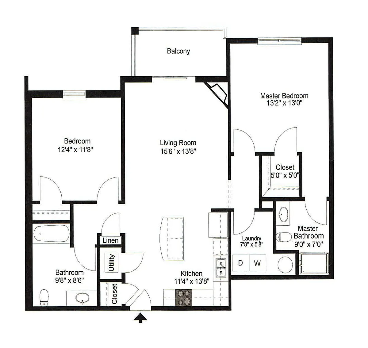 Floor plan 2 Bedroom Split