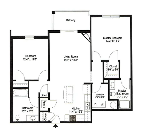 Floor plan 2 Bedroom Split