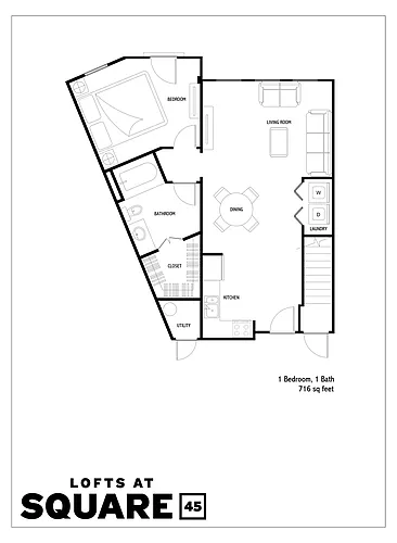 Floor plan 1 Bed 1 Bath