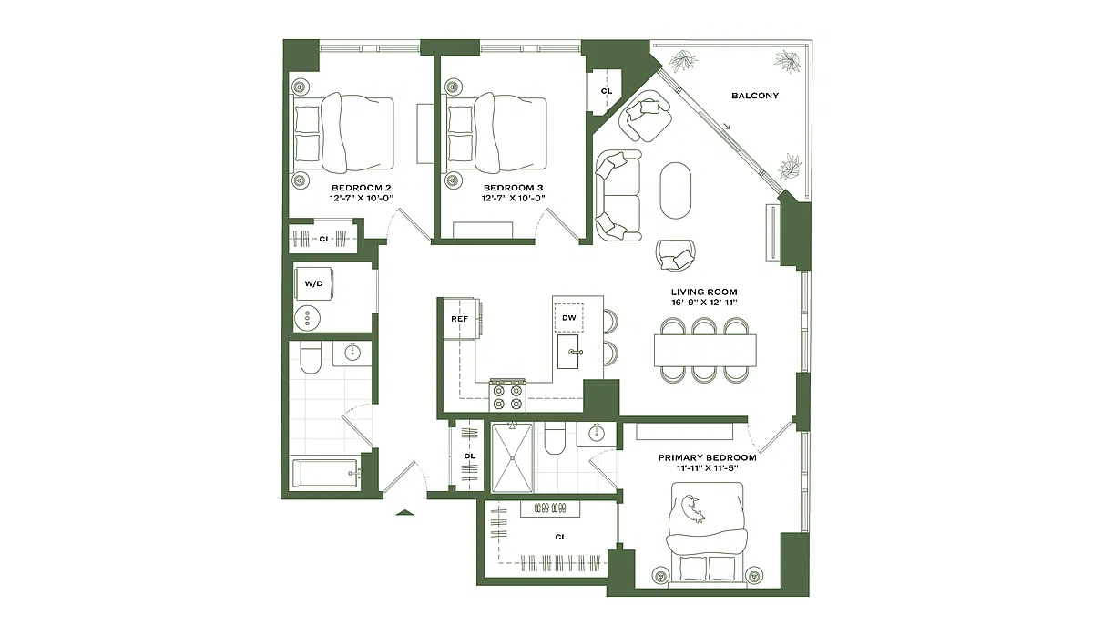 Floor plan 3 Bed/2 Bath-C1