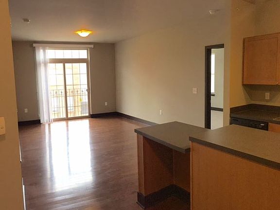 Living area with hardwood flooring