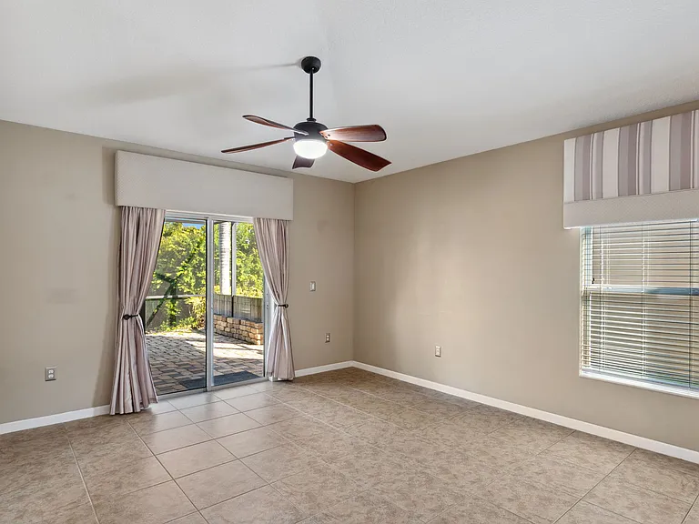 Family Room with Sliding glass door out to large porch area